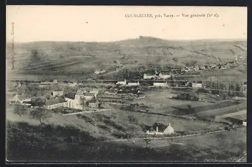 AK Courcelles, près Varzy, Vue générale (n° 2)