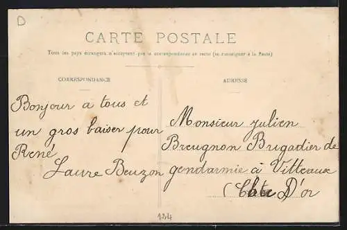 AK Courcelles, près Varzy, Vue générale (n° 2)