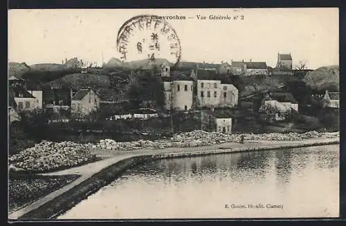 AK Chevroches, Vue Générale nº 2 avec le village au bord de l`eau