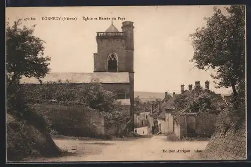 AK Dornecy, Église et Entrée du Pays