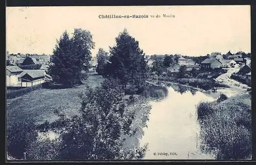 AK Châtillon-en-Bazois, Vue du moulin et du paysage environnant