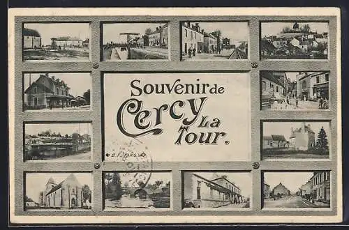 AK Cercy-la-Tour, Souvenir avec vues multiples du village et ses environs