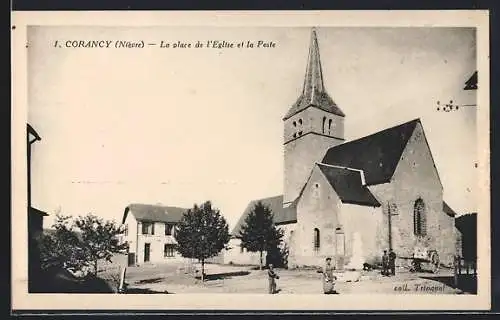 AK Corancy, La place de l`Église et la Poste