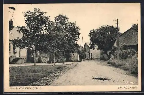 AK Corancy, Rue de Corancy avec maisons et arbres