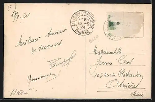 AK Alligny-en-Morvan, École des Filles et le Monument