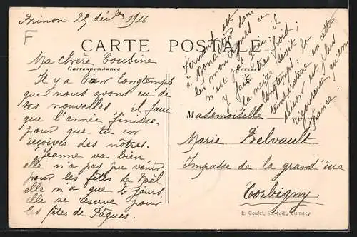 AK Brinon-sur-Beuvron, Route de Chézannes animée avec passants et chien