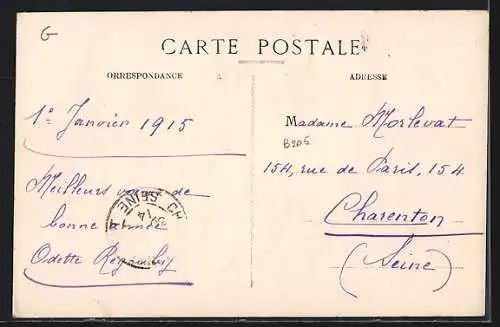 AK Bouhy, Entrée du village avec bâtiments anciens et route principale