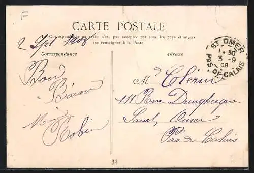 AK Amazy, Route de Tannay avec habitants devant le café et poule sur la route