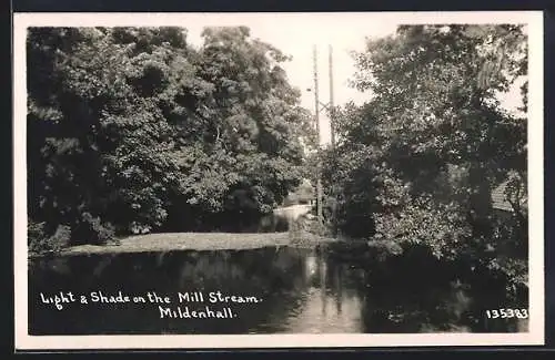 AK Mildenhall, Light & Shade on the Mill Stream