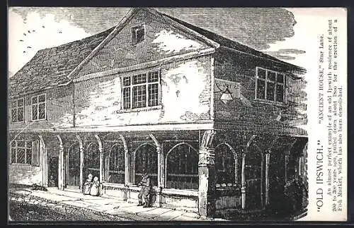 Künstler-AK Ipswich, Ancient House, Star Lane