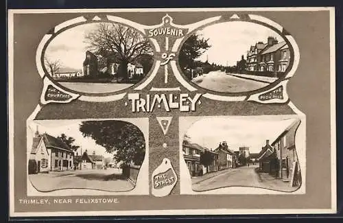 AK Trimley /Felixstowe, The Churches, The High Road, The Street