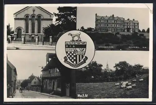 AK Woodbridge, The Old Bell, New Stree, School, Coat of Arms