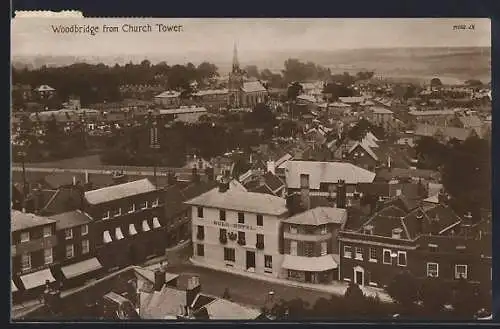 AK Woodbridge, View from Church Tower, Bull Hotel
