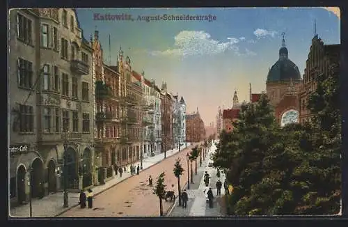AK Kattowitz, Synagoge, August-Schneiderstrasse