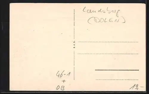 AK Landsberg /Warthe, Markt mit Strassenbahnen