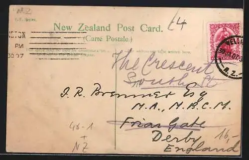 AK Wellington, Lambton Quay, Strassenbahn
