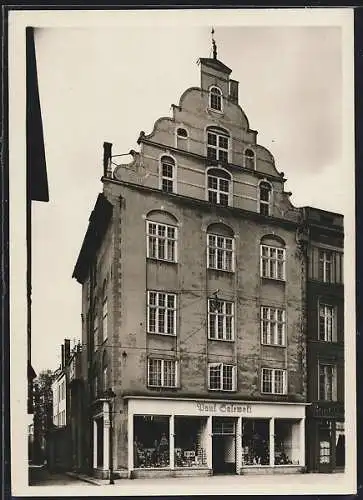 AK Elbing, Renaissance-Haus Schmiedestrasse 10, Geschäft v. Paul Salewski