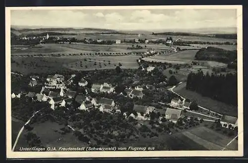 AK Unteriflingen /Freudenstadt, Gesamtansicht vom Flugzeug aus