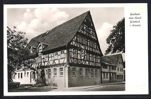 AK Grunbach i. Remstal, Gasthof zum Hirsch, Bes. Käthe Wachter u. Sohn