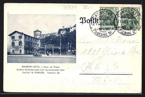 AK Cannstatt, Partie an der Neckarbrücke