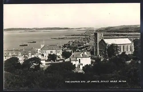 AK St. Mary`s /Scilly, panorama with church
