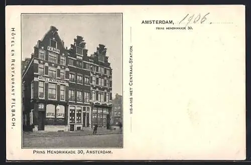 AK Amsterdam, Hotel Restaurant Filbach, Prins Hendrikkade 30