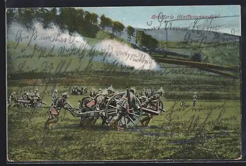 AK Artillerie beim Stellungswechsel