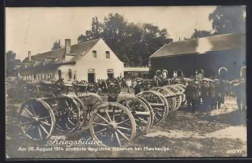 AK Maubeuge, Im August 1914 eroberte englische Kanonen