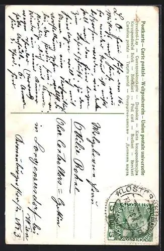 AK Hör` zu was dieses Blümchen spricht..., Klee und Vergissmeinnicht-Pilz