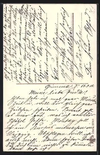 AK Soldat in Uniform und Frau mit Gedicht