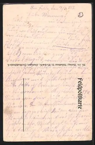 Künstler-AK Soldat zu Hause bei seiner Familie, umgeben von seinen Kindern