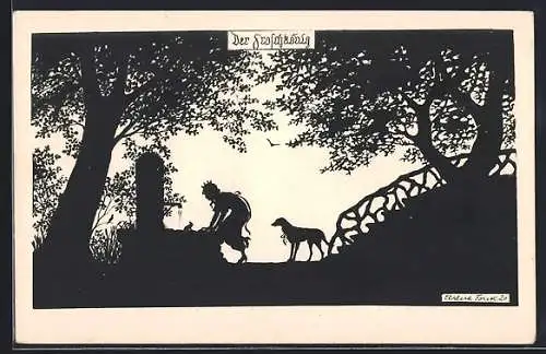 Künstler-AK Elsbeth Forck: Schattenbild Der Froschkönig