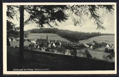 AK Schönwald / Schwarzwald, Blick auf den Ort