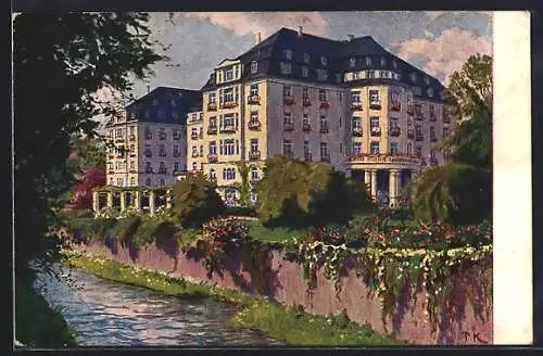 Künstler-AK Bad Nauheim, Jeschke`s Grand Hotel
