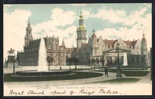 AK Dresden, Katholische Hofkirche und Königliches Schloss