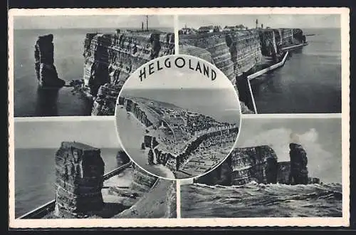 AK Helgoland, Insel aus der Vogelschau
