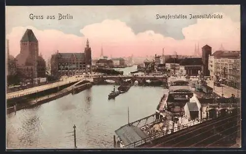AK Berlin, Dampferstation an der Jannowitzbrücke