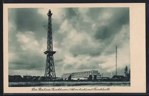 AK Berlin-Charlottenburg, Funkturm mit Funkhalle