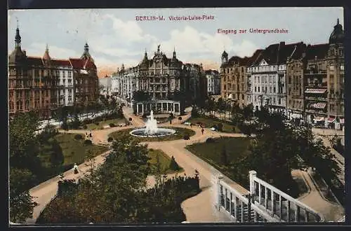 AK Berlin-Schöneberg, Viktoria-Luise-Platz, Eingang zur Untergrundbahn