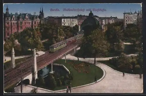 AK Berlin-Schöneberg, Nollendorfplatz mit Hochbahn
