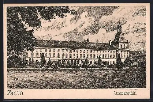 Künstler-AK Bonn, an der Universität