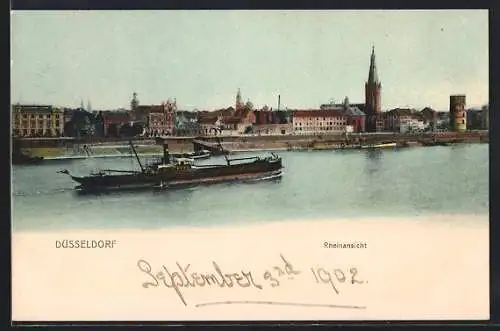 AK Düsseldorf, Partie am Rhein