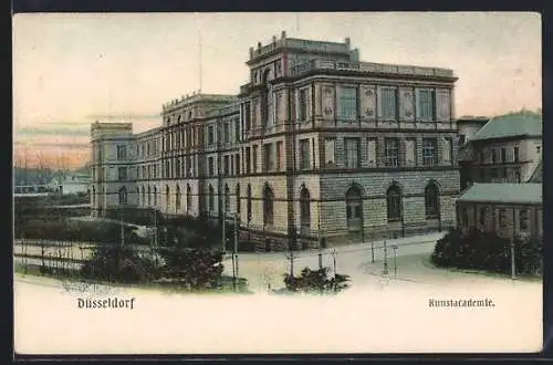 AK Düsseldorf, Strassenpartie an der Kunstacademie