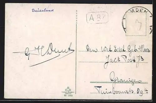 AK Emden, Aussenhafen mit Binnenschiffen