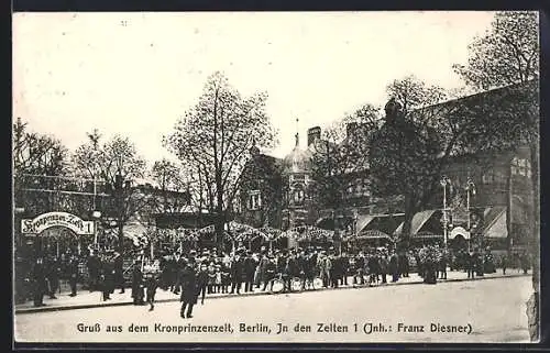 AK Berlin-Tiergarten, Partie am Kronprinzenzelt
