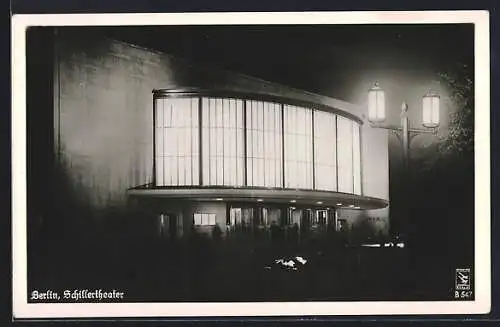 AK Berlin-Charlottenburg, das Schillertheater bei Nacht