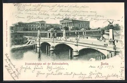 AK Berlin, Friedrichsbrücke mit der Nationalgalerie
