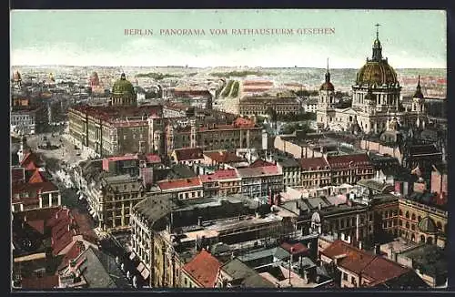 AK Berlin, Panorama vom Rathausturm gesehen