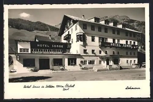 AK Sölden /Ötztal, Hotel Sonne mit Café
