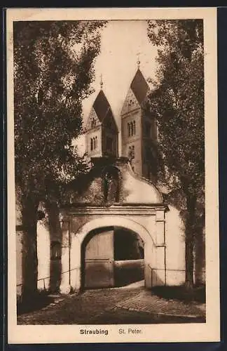AK Straubing, Blick zur St. Peter Kirche